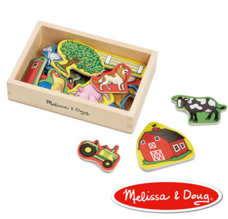  Melissa & Doug 農場動物木質磁鐵貼